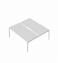 RP-1.2(x2)+F-51 Сдвоенный стол с вырезом на металлокаркасе